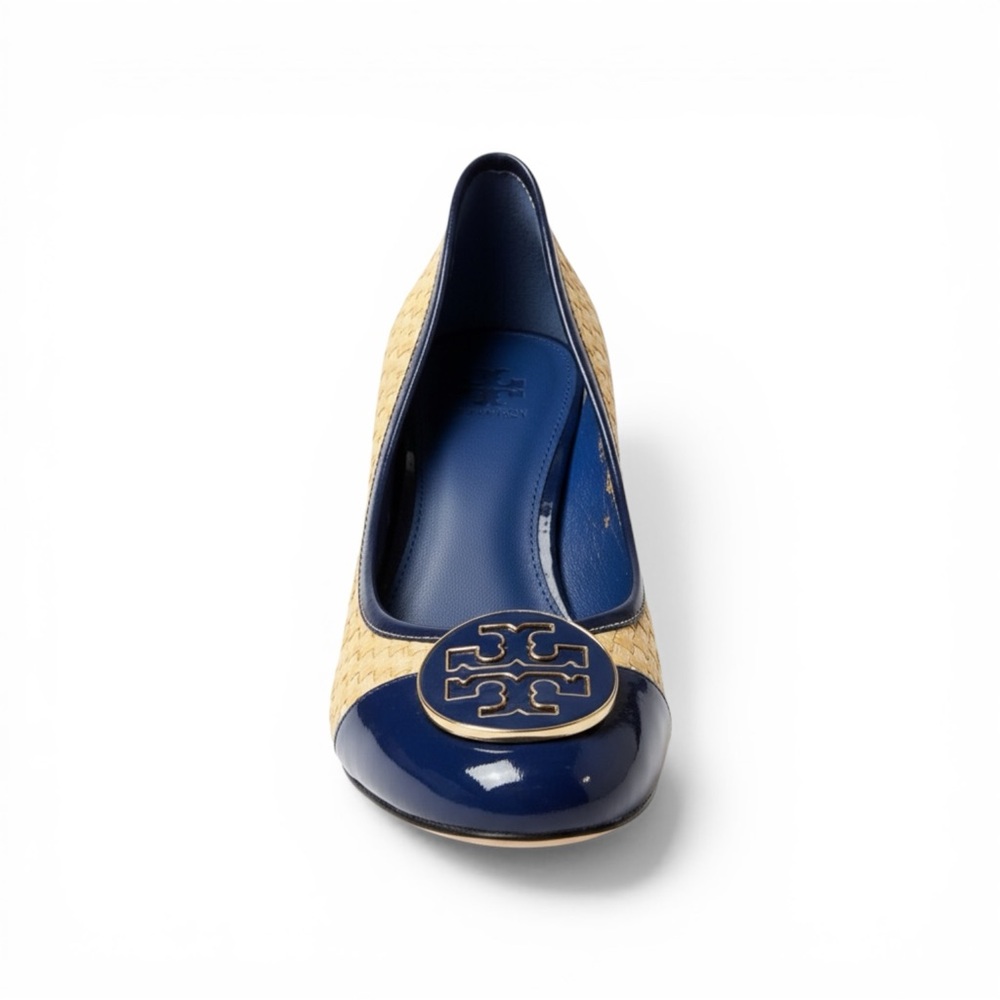 Tory Burch Woven Rattan Block Heeled Pumps #A788-1 33 Size 8.5 - Picture 3 of 10